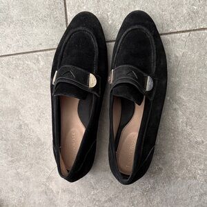 Taryn Rose Black Suede Loafers